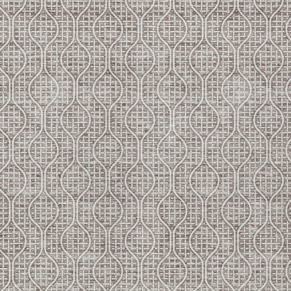 Homeroots 3' Stylish Beige And Ivory Geometric Washable Rug For Indoor And Outdoor Spaces, Durable Design 10' X 14' Polyester 595696