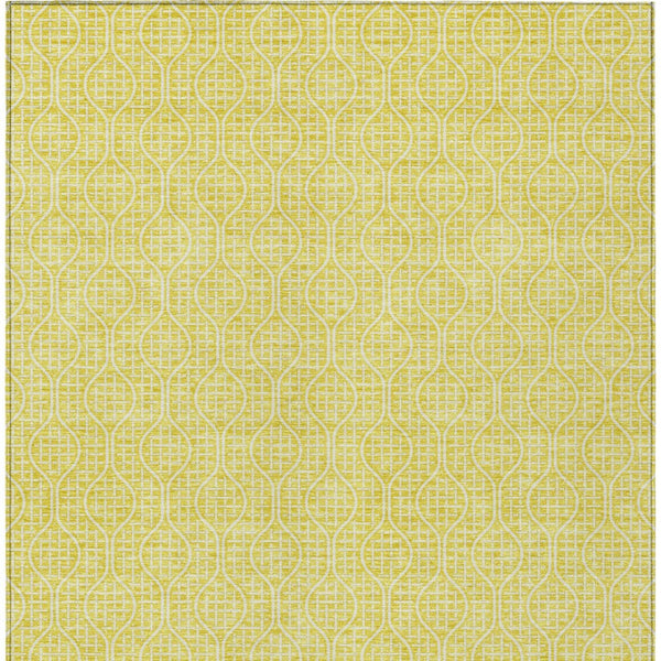Homeroots 3' Stylish Beige And Ivory Geometric Washable Rug For Indoor And Outdoor Spaces, Durable Design 5' X 8' Polyester 595698