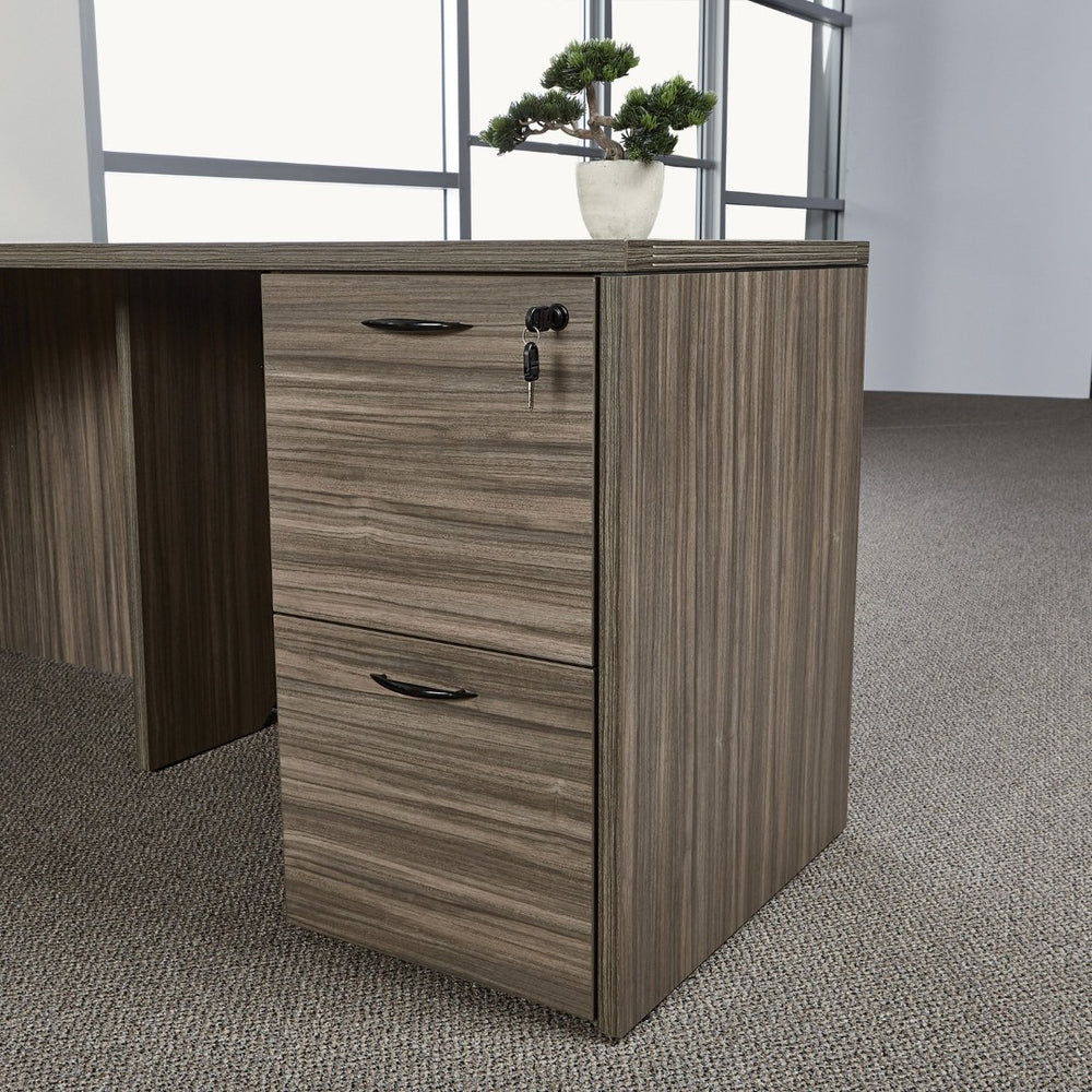 OSP Home Furnishings Napa File Cabinet Pedestal with Two Deep Drawers for Home or Office Document Storage NAP-74-URB