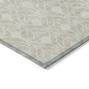 Homeroots 3' Beige And Ivory Geometric Washable Area Rug For Indoor & Outdoor Spaces, Durable And Stylish 3' X 5' Polyester 595703