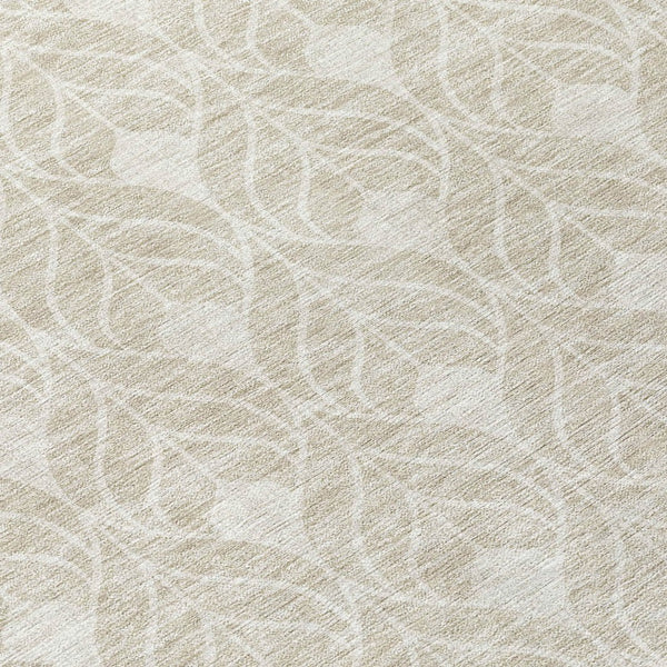 Homeroots 3' Beige And Ivory Geometric Washable Area Rug For Indoor & Outdoor Spaces, Durable And Stylish 8' Round Polyester 595705