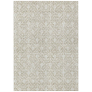 HomeRoots 5' Beige and Ivory Geometric Area Rug – Stylish, Washable Design for Indoor and Outdoor Spaces 10' X 14' 595708
