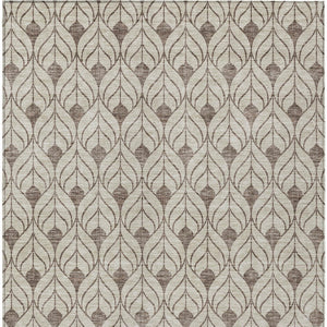 Homeroots 3' Beige And Ivory Geometric Washable Area Rug For Indoor & Outdoor Spaces, Durable And Stylish 3' X 5' Polyester 595709