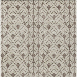 Homeroots 3' Beige And Ivory Geometric Washable Area Rug For Indoor & Outdoor Spaces, Durable And Stylish 5' X 8' Polyester 595710