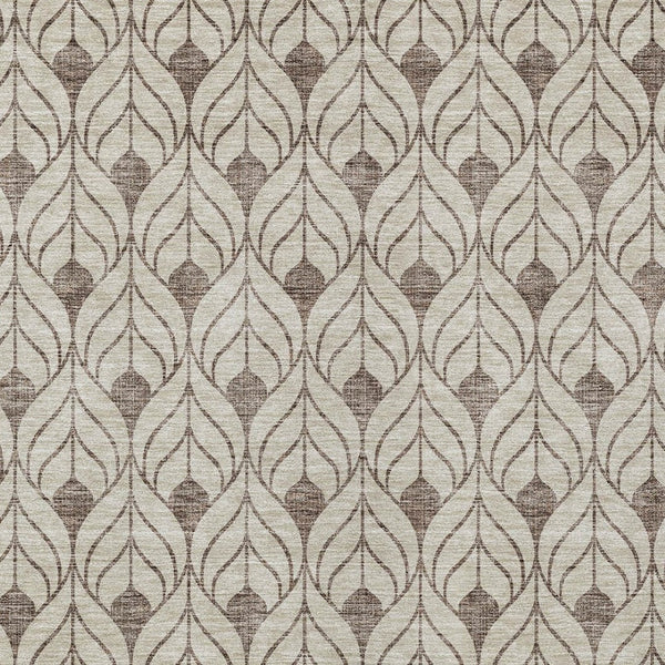 Homeroots 3' Beige And Ivory Geometric Washable Area Rug For Indoor & Outdoor Spaces, Durable And Stylish 5' X 8' Polyester 595710