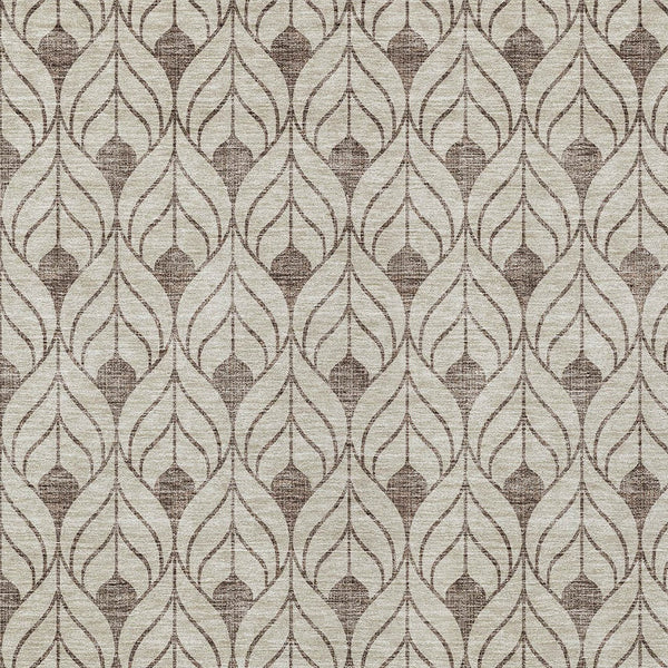 Homeroots 3' Beige And Ivory Geometric Washable Area Rug For Indoor & Outdoor Spaces, Durable And Stylish 10' X 14' Polyester 595714