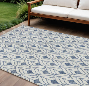 Homeroots 3' Beige And Ivory Geometric Washable Area Rug For Indoor & Outdoor Spaces, Durable And Stylish 9' X 12' Polyester 595719
