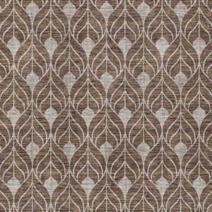 Homeroots 3' Beige And Ivory Geometric Washable Area Rug For Indoor & Outdoor Spaces, Durable And Stylish 5' X 8' Polyester 595722