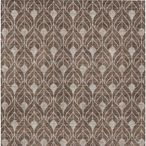 Homeroots 3' Beige And Ivory Geometric Washable Area Rug For Indoor & Outdoor Spaces, Durable And Stylish 9' X 12' Polyester 595725