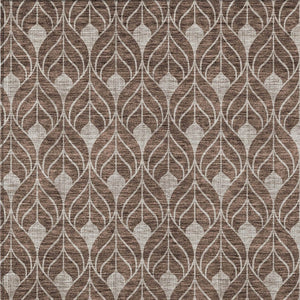 Homeroots 3' Beige And Ivory Geometric Washable Area Rug For Indoor & Outdoor Spaces, Durable And Stylish 9' X 12' Polyester 595725