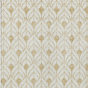 Homeroots 3' Beige And Ivory Geometric Washable Area Rug For Indoor & Outdoor Spaces, Durable And Stylish 3' X 5' Polyester 595733