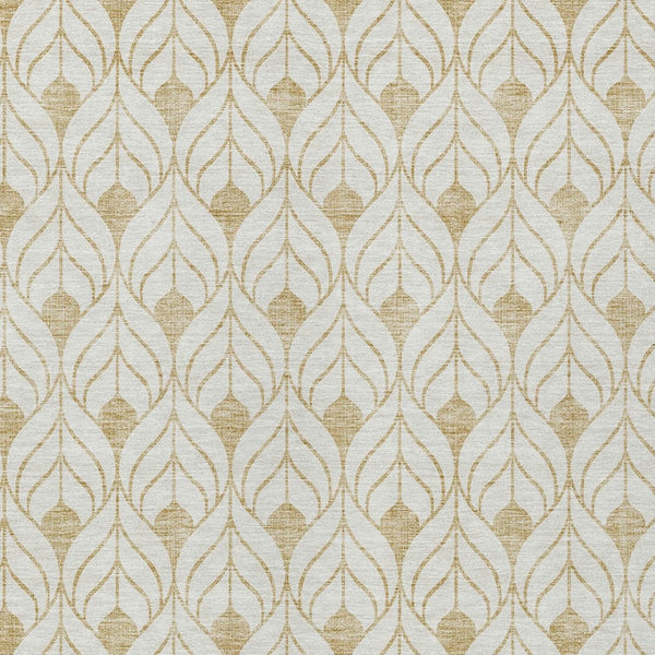 Homeroots 3' Beige And Ivory Geometric Washable Area Rug For Indoor & Outdoor Spaces, Durable And Stylish 8' X 10' Polyester 595736