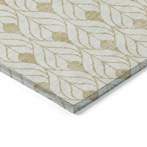 Homeroots 3' Beige And Ivory Geometric Washable Area Rug For Indoor & Outdoor Spaces, Durable And Stylish 10' X 14' Polyester 595738