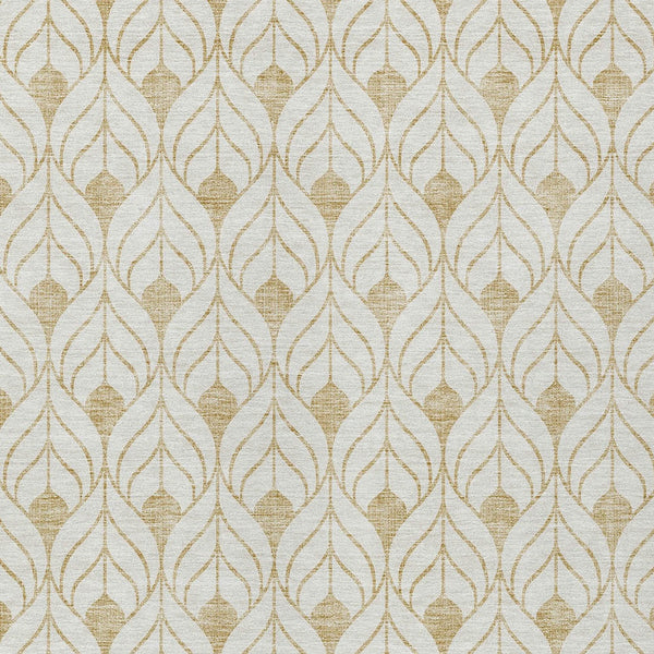 Homeroots 3' Beige And Ivory Geometric Washable Area Rug For Indoor & Outdoor Spaces, Durable And Stylish 10' X 14' Polyester 595738
