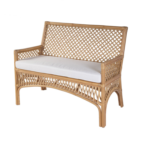 Butler Specialty Butler Antigua 42" Rattan Dining Bench - Stylish Natural Frame With Cozy Upholstered Cushion Seat Natural Rattan,Foam,Fabric 5957404-butler