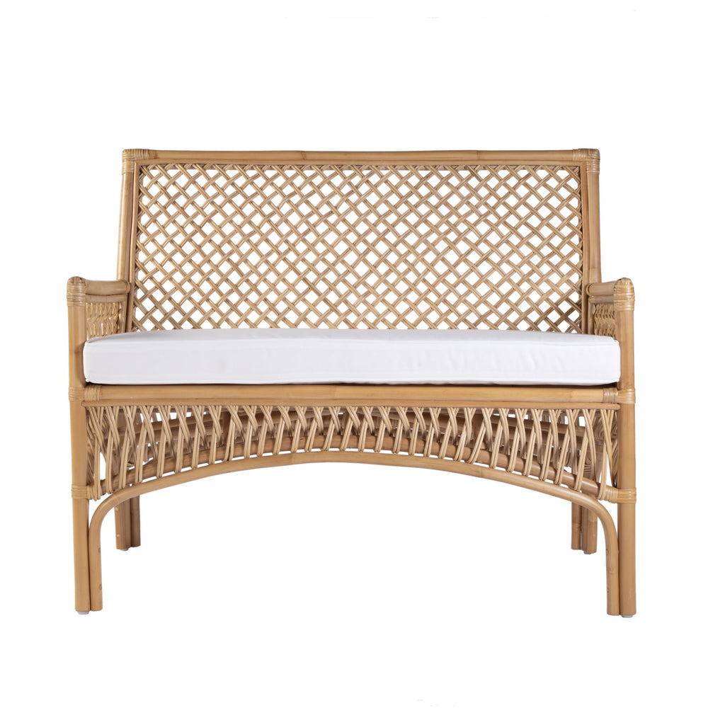 Butler Specialty Butler Antigua 42" Rattan Dining Bench - Stylish Natural Frame With Cozy Upholstered Cushion Seat Natural Rattan,Foam,Fabric 5957404-butler