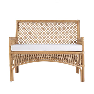 Butler Specialty Butler Antigua 42" Rattan Dining Bench - Stylish Natural Frame With Cozy Upholstered Cushion Seat Natural Rattan,Foam,Fabric 5957404-butler