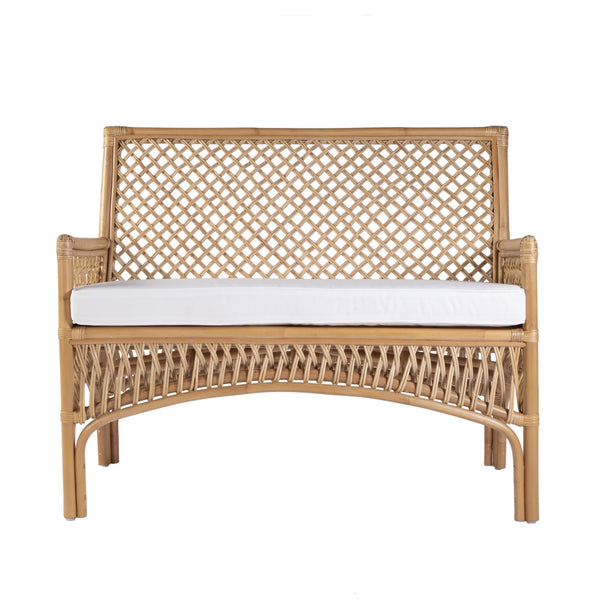 Butler Specialty Butler Antigua 42" Rattan Dining Bench - Stylish Natural Frame With Cozy Upholstered Cushion Seat Natural Rattan,Foam,Fabric 5957404-butler