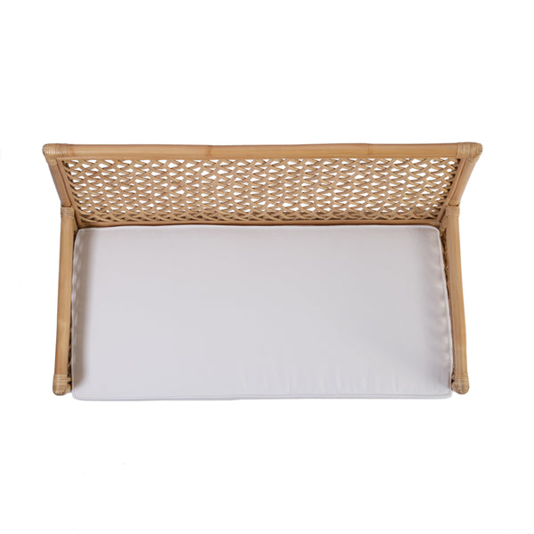 Butler Specialty Butler Antigua 42" Rattan Dining Bench - Stylish Natural Frame With Cozy Upholstered Cushion Seat Natural Rattan,Foam,Fabric 5957404-butler