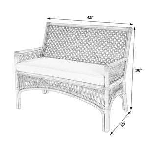 Butler Specialty Butler Antigua 42" Rattan Dining Bench - Stylish Natural Frame With Cozy Upholstered Cushion Seat Natural Rattan,Foam,Fabric 5957404-butler
