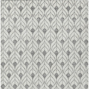 Homeroots 3' Beige And Ivory Geometric Washable Area Rug For Indoor & Outdoor Spaces, Durable And Stylish 9' X 12' Polyester 595743