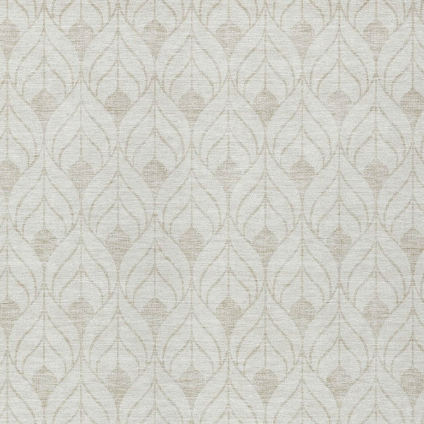 Homeroots 3' Beige And Ivory Geometric Washable Area Rug For Indoor & Outdoor Spaces, Durable And Stylish 5' X 8' Polyester 595746
