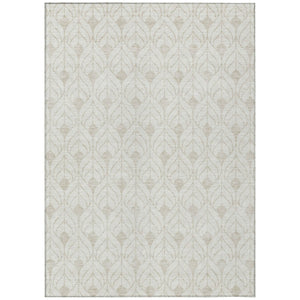 HomeRoots 5' Modern Ivory and Beige Geometric Area Rug - Washable, Durable Design for Indoor/Outdoor Spaces 10' X 14' 595750