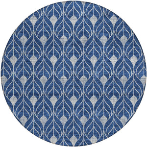 Homeroots 3' Beige And Ivory Geometric Washable Area Rug For Indoor & Outdoor Spaces, Durable And Stylish 8' Round Polyester 595753