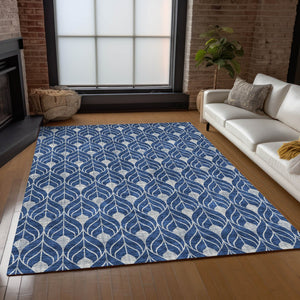 Homeroots 3' Beige And Ivory Geometric Washable Area Rug For Indoor & Outdoor Spaces, Durable And Stylish 9' X 12' Polyester 595755