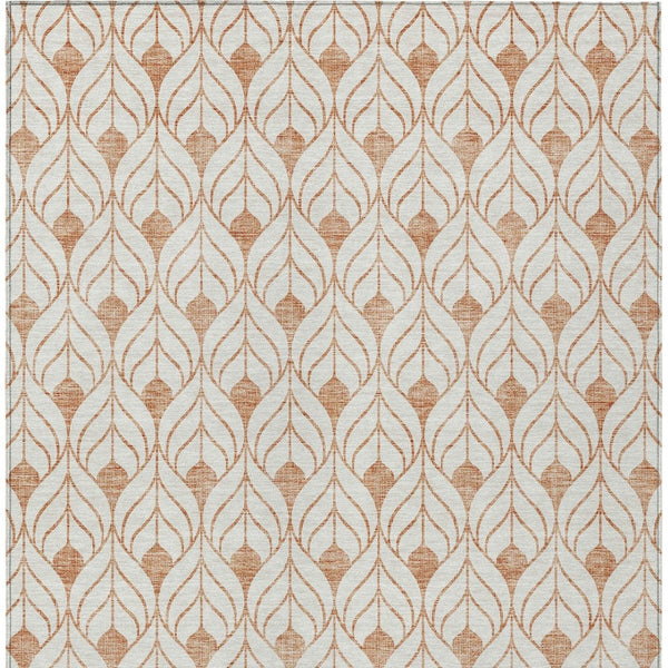 Homeroots 3' Beige And Ivory Geometric Washable Area Rug For Indoor & Outdoor Spaces, Durable And Stylish 3' X 5' Polyester 595763