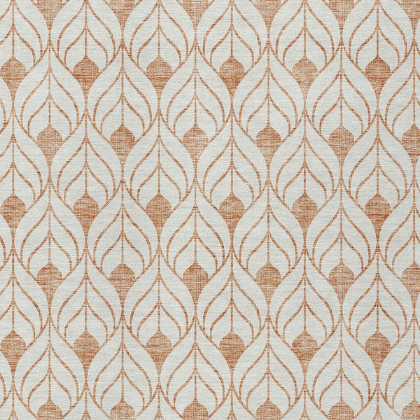 Homeroots 3' Beige And Ivory Geometric Washable Area Rug For Indoor & Outdoor Spaces, Durable And Stylish 5' X 8' Polyester 595764