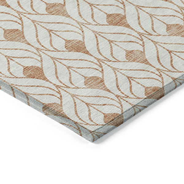 Homeroots 3' Beige And Ivory Geometric Washable Area Rug For Indoor & Outdoor Spaces, Durable And Stylish 9' X 12' Polyester 595767