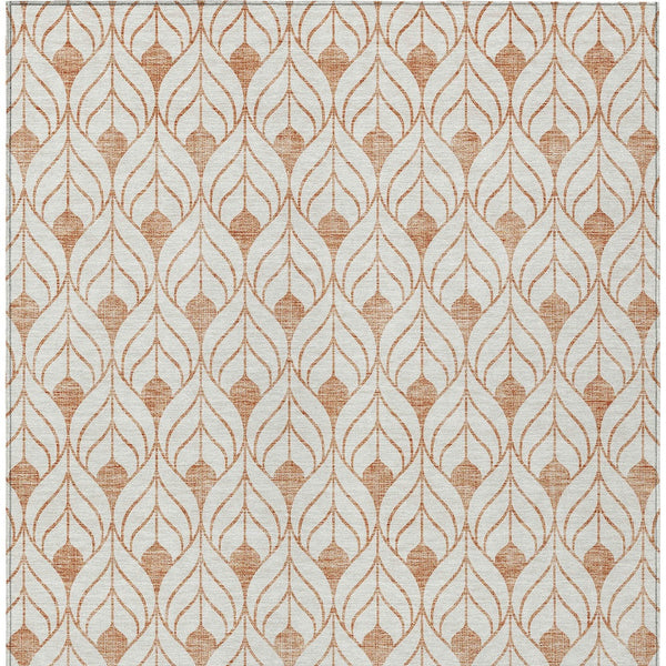 Homeroots 3' Beige And Ivory Geometric Washable Area Rug For Indoor & Outdoor Spaces, Durable And Stylish 9' X 12' Polyester 595767