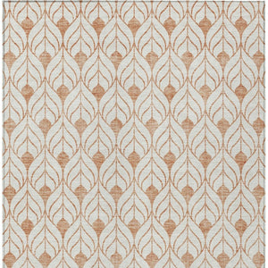 Homeroots 3' Beige And Ivory Geometric Washable Area Rug For Indoor & Outdoor Spaces, Durable And Stylish 10' X 14' Polyester 595768