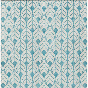 Homeroots 3' Beige And Ivory Geometric Washable Area Rug For Indoor & Outdoor Spaces, Durable And Stylish 3' X 5' Polyester 595775