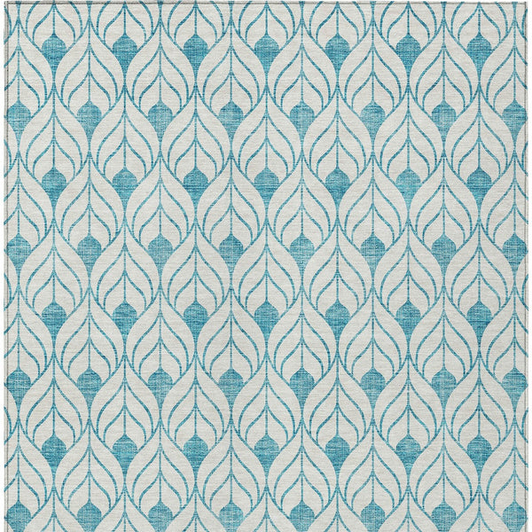 Homeroots 3' Beige And Ivory Geometric Washable Area Rug For Indoor & Outdoor Spaces, Durable And Stylish 10' X 14' Polyester 595780