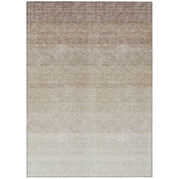 HomeRoots 5' Beige and Ivory Ombre Area Rug - Stylish, Washable, Durable for Indoor and Outdoor Use 5' X 8' 595782