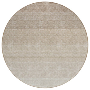 HomeRoots 5' Beige and Ivory Ombre Area Rug - Stylish, Washable, Durable for Indoor and Outdoor Use 8' Round 595783