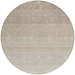 Homeroots 3' Beige And Ivory Ombre Area Rug - Stylish, Washable Design For Indoor & Outdoor Use, Durable Fun! 8' Round Polyester 595783