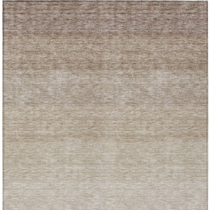 Homeroots 3' Beige And Ivory Ombre Area Rug - Stylish, Washable Design For Indoor & Outdoor Use, Durable Fun! 8' X 10' Polyester 595784