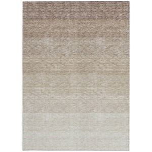 Homeroots 3' Beige And Ivory Ombre Area Rug - Stylish, Washable Design For Indoor & Outdoor Use, Durable Fun! 9' X 12' Polyester 595785