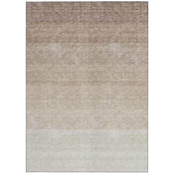 Homeroots 3' Beige And Ivory Ombre Area Rug - Stylish, Washable Design For Indoor & Outdoor Use, Durable Fun! 9' X 12' Polyester 595785