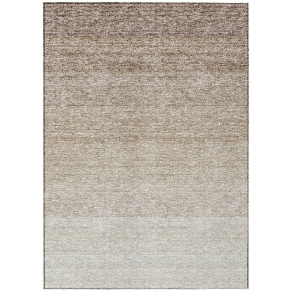 HomeRoots 9' X 12' Beige Ombre Area Rug – Stylish, Washable, Indoor/Outdoor Versatile Design for High-Traffic Spaces 595785