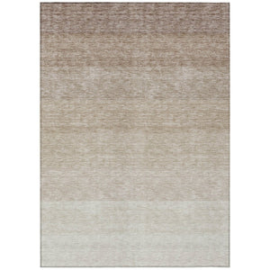 HomeRoots 9' X 12' Beige Ombre Area Rug – Stylish, Washable, Indoor/Outdoor Versatile Design for High-Traffic Spaces 595785