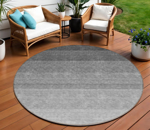 Homeroots 3' Beige And Ivory Ombre Area Rug - Stylish, Washable Design For Indoor & Outdoor Use, Durable Fun! 8' Round Polyester 595789