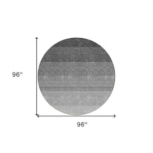 Homeroots 3' Beige And Ivory Ombre Area Rug - Stylish, Washable Design For Indoor & Outdoor Use, Durable Fun! 8' Round Polyester 595789