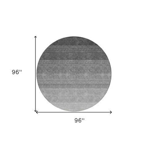 Homeroots 3' Beige And Ivory Ombre Area Rug - Stylish, Washable Design For Indoor & Outdoor Use, Durable Fun! 8' Round Polyester 595789