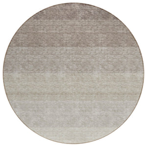 HomeRoots 5' Brown and Ivory Ombre Area Rug - Stylish, Durable, and Washable for Indoor and Outdoor Spaces 8' Round 595795