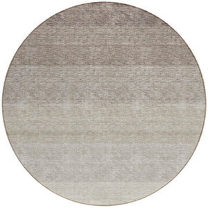 Homeroots 3' Beige And Ivory Ombre Area Rug - Stylish, Washable Design For Indoor & Outdoor Use, Durable Fun! 8' Round Polyester 595795