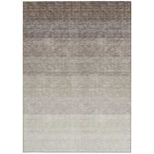 Homeroots 3' Beige And Ivory Ombre Area Rug - Stylish, Washable Design For Indoor & Outdoor Use, Durable Fun! 8' X 10' Polyester 595796
